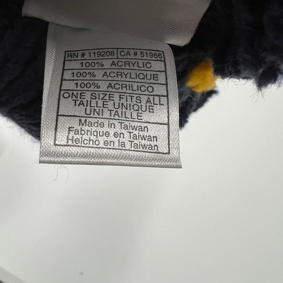 Indiana Pacers NBA Pom Beanie Hat One Size Fits All Navy Blue‎ Yellow - Picture 4 of 4